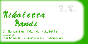 nikoletta mandi business card